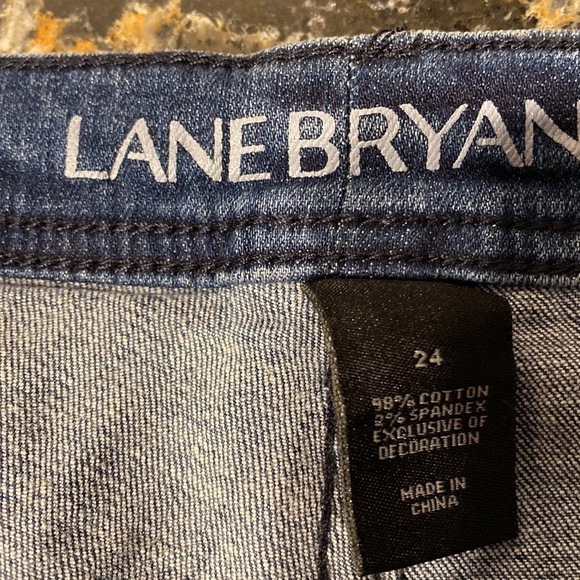 Lane Bryant solid blue stretch skinny mid rise plus size jeans size 24 - Picture 4 of 5